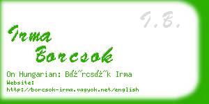 irma borcsok business card